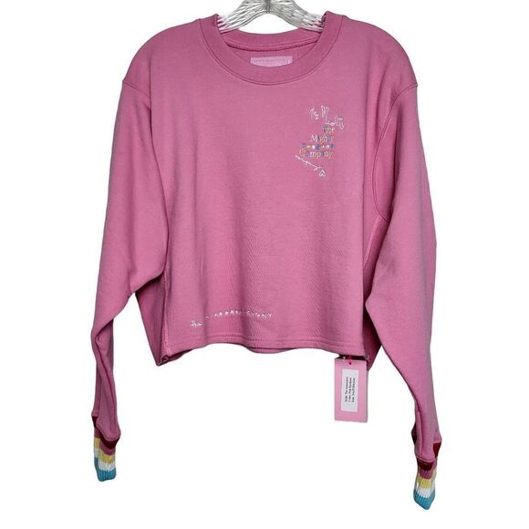 The Mighty Company The Sweatshirt Pink Rainbow Cuff Size S/M - Picture 6 of 15